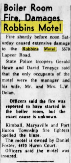 Blue Water Motel (Robbins Motel & Gift Shop) - June 1966 Fire (newer photo)